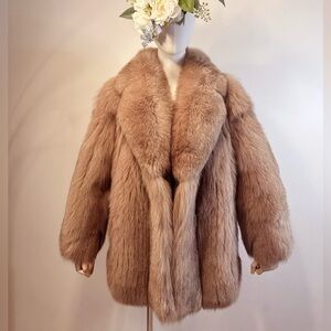 ✨ Vintage Golden Brown Fox Fur Jacket ✨